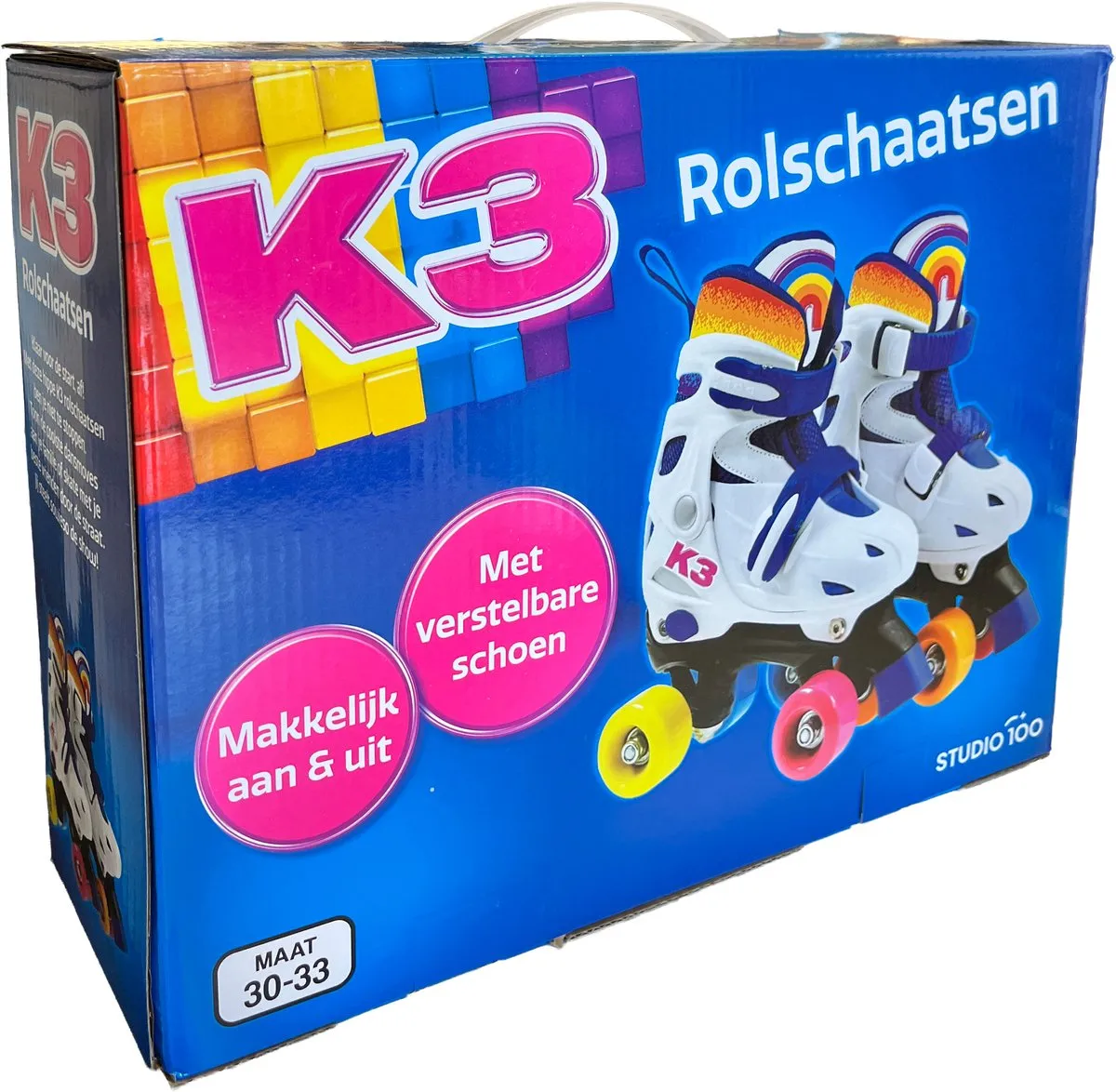 K3 Studio 100 Regenboog Rolschaatsen - Maat 30-33 - Wit/Paars