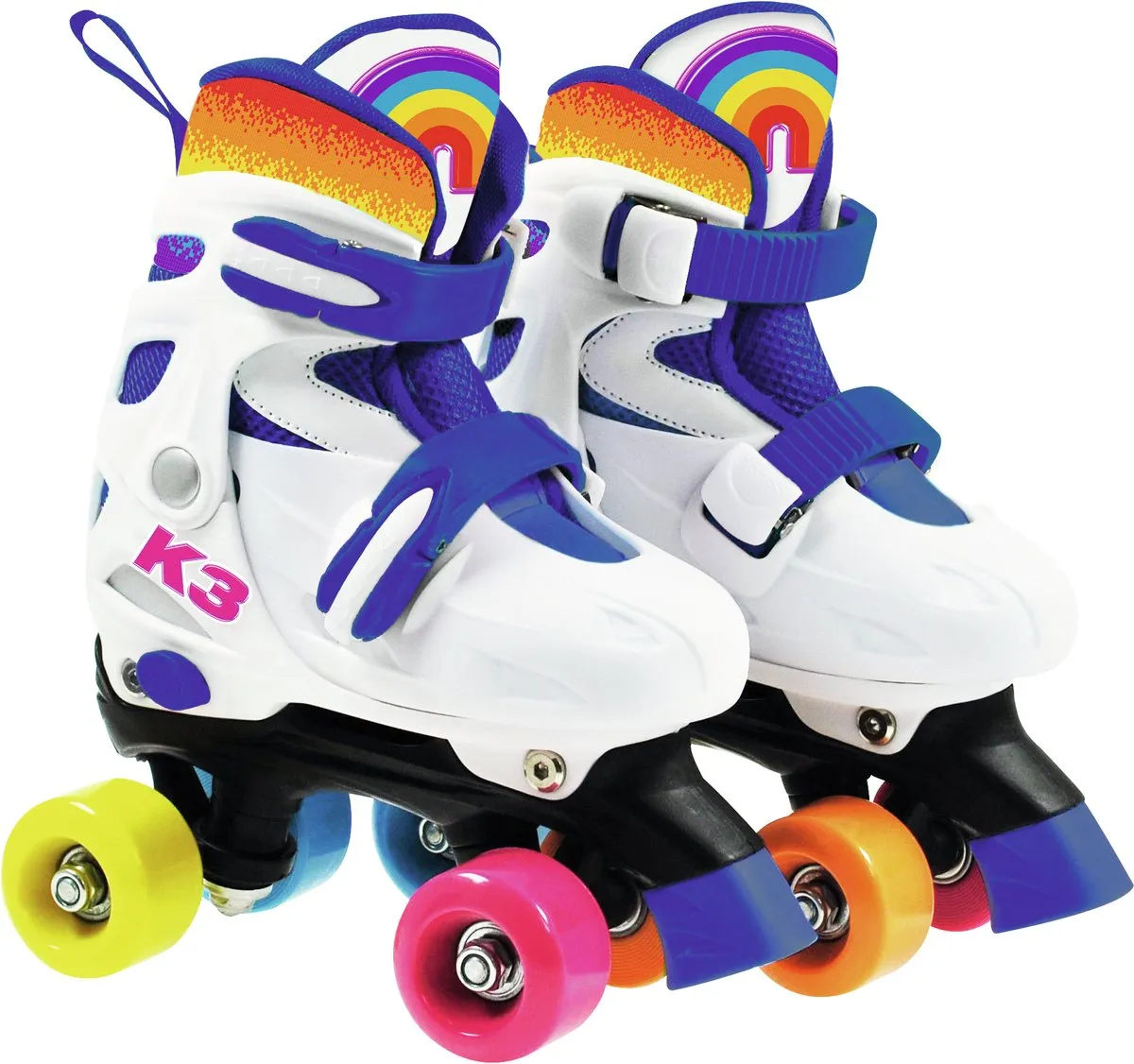 K3 Studio 100 Regenboog Rolschaatsen - Maat 30-33 - Wit/Paars