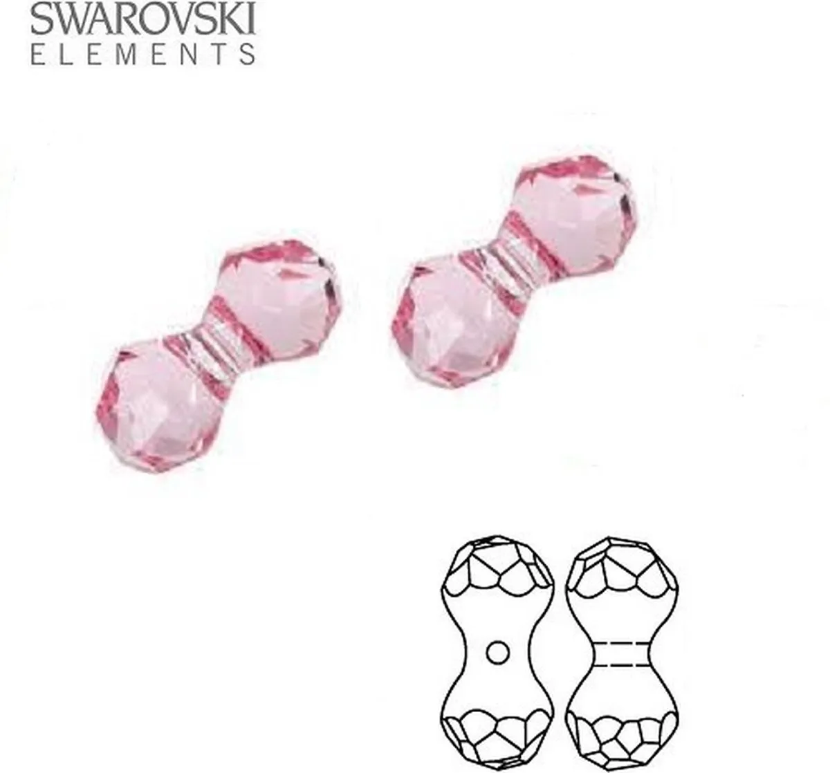 Swarovski Elements Modular Kralen 11x6mm Light Rose