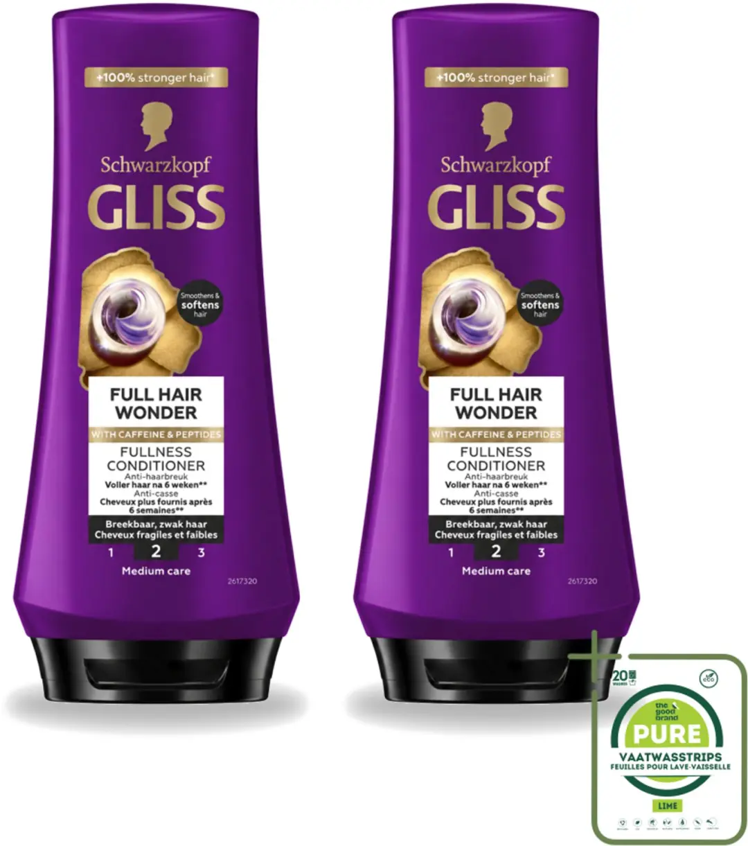 2 x Gliss Conditioner Full Hair Wonder
