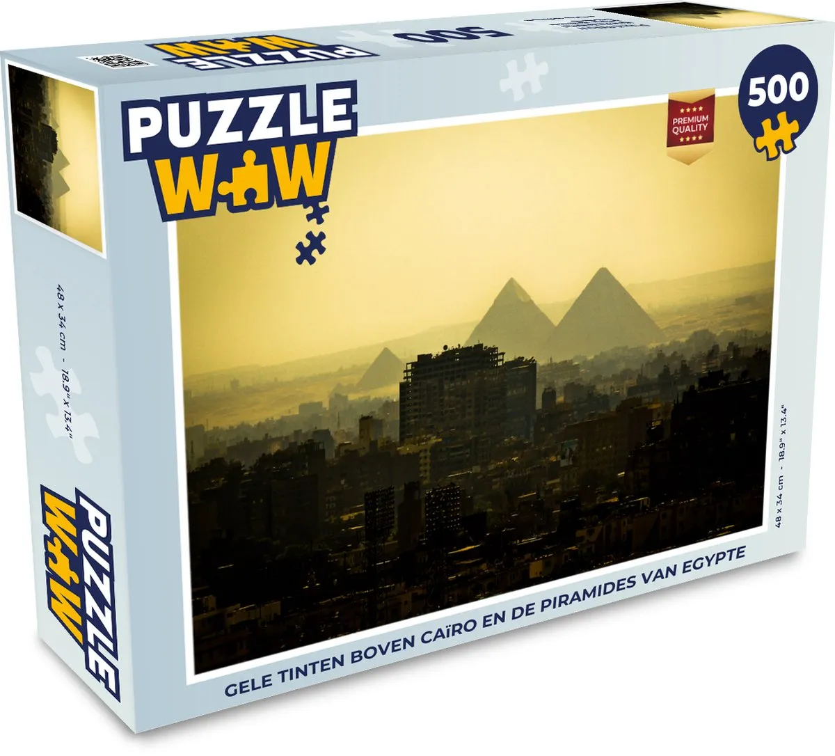 PuzzleWow Legpuzzel Caïro & Piramides 500 Stuks - Multicolor