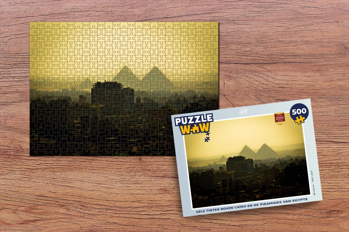 PuzzleWow Legpuzzel Caïro & Piramides 500 Stuks - Multicolor