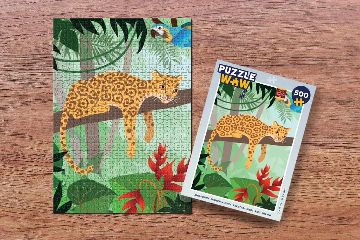 PuzzleWow Jungle Dieren Legpuzzel 500 Stuks - Multicolor