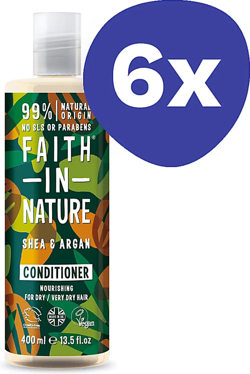 Faith in Nature Shea & Argan Conditioner (6x 400ml)
