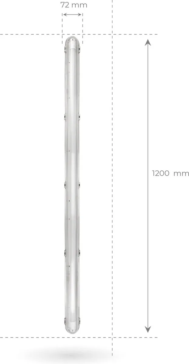 Ledvion LED TL Armatuur 120cm 18W 4000K - Grijs IP65