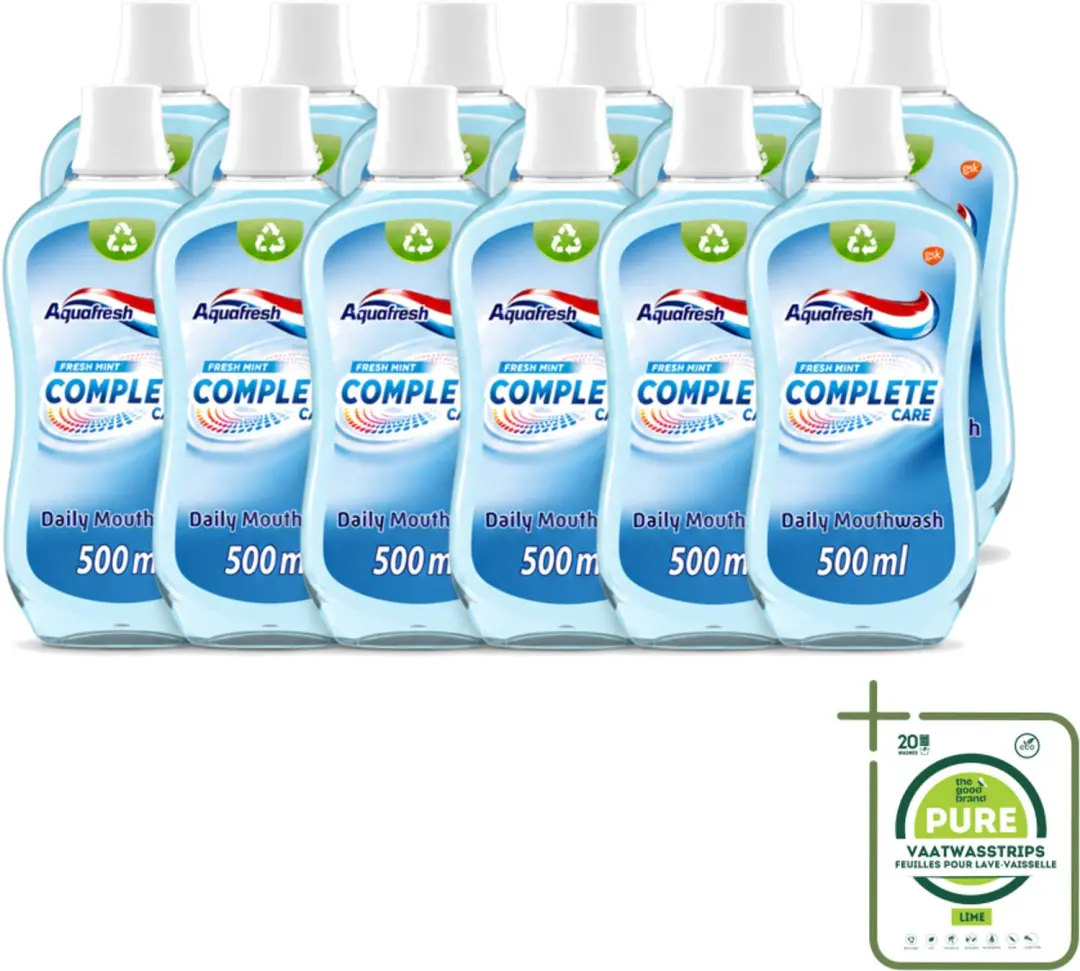 12 x Aquafresh Complete Care Mondwater