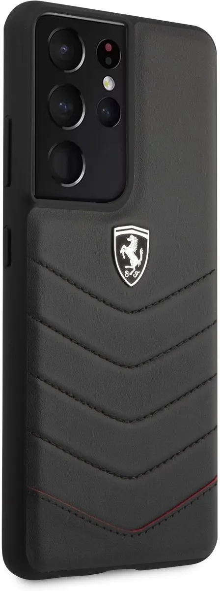 Ferrari Backcase Hoesje 3700740496299 - Samsung Galaxy S21 Ultra - Zwart