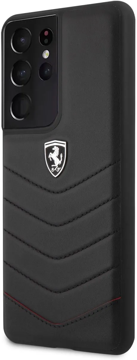 Ferrari Backcase Hoesje 3700740496299 - Samsung Galaxy S21 Ultra - Zwart