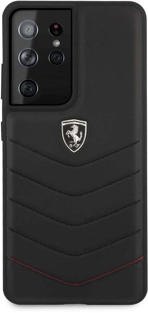 Ferrari Backcase Hoesje 3700740496299 - Samsung Galaxy S21 Ultra - Zwart