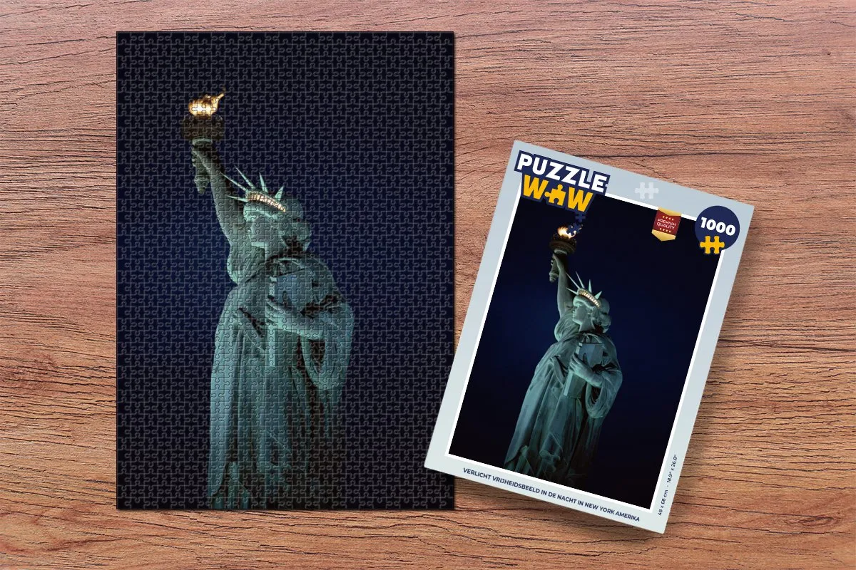 PuzzleWow Legpuzzel Vrijheidsbeeld New York 1000 Stuks - Multicolor