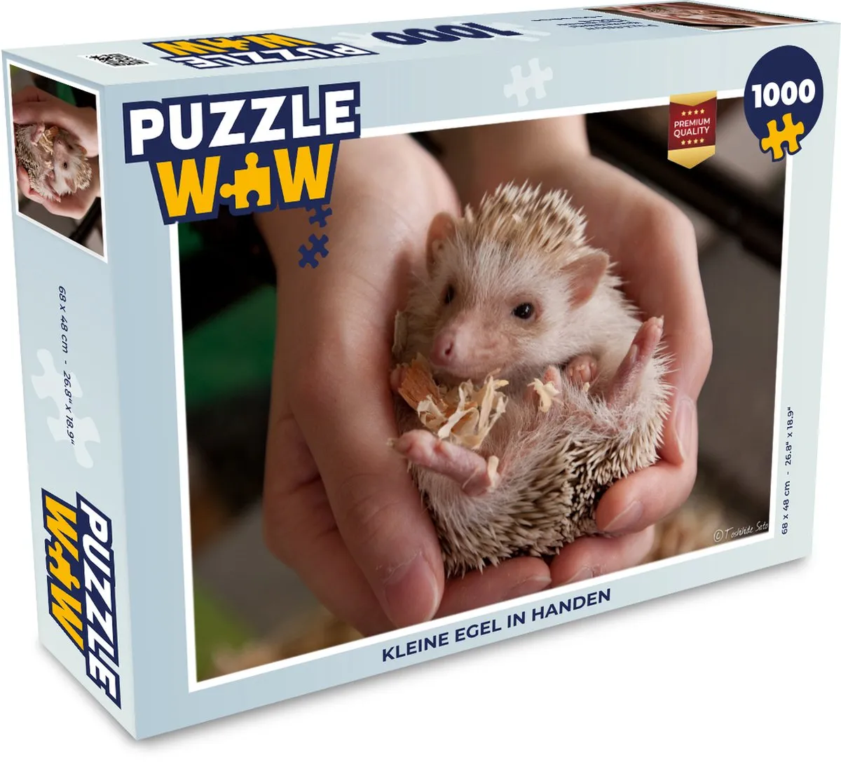 PuzzleWow Legpuzzel Kleine egel in handen 1000 Stuks - Multicolor