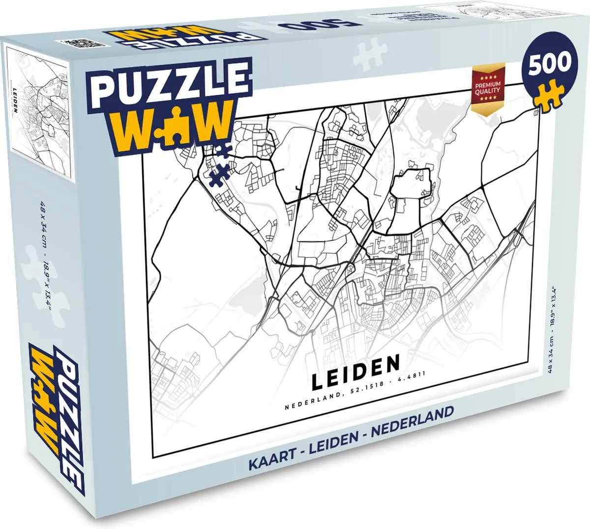 PuzzleWow Leiden Legpuzzel 500 Stuks - Multicolor