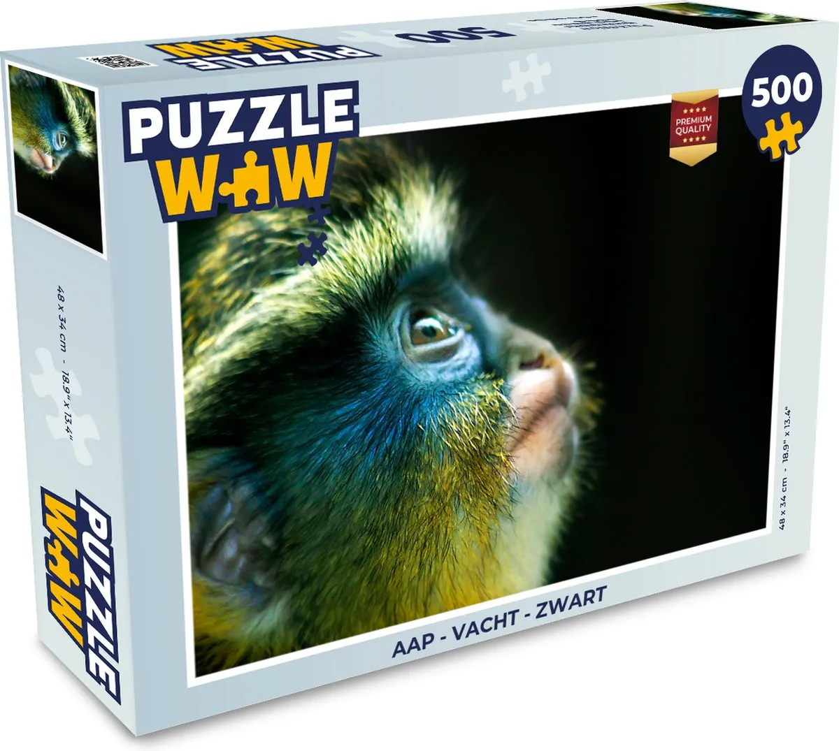PuzzleWow Aap Legpuzzel 500 Stuks - Multicolor