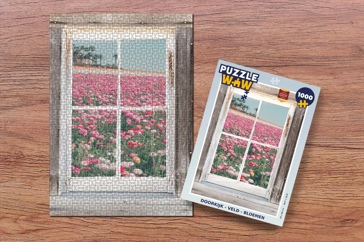 PuzzleWow Doorkijk Bloemen Legpuzzel 1000 Stuks - Multicolor