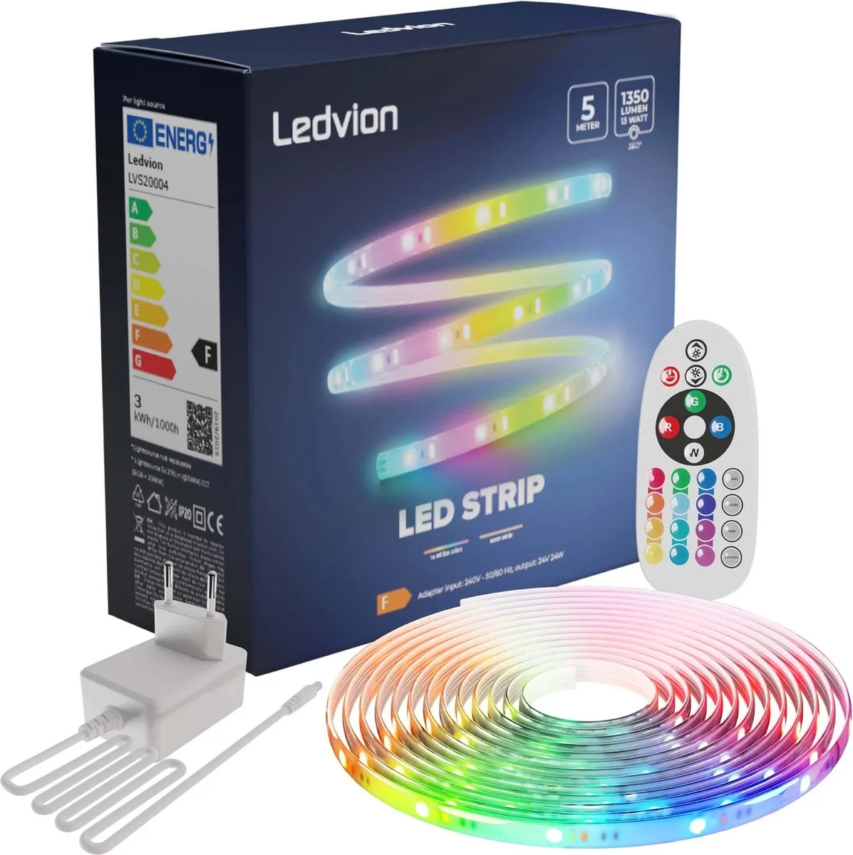 LEDVION LED-Strip Dimbaar 5m RGBW 12V 13W
