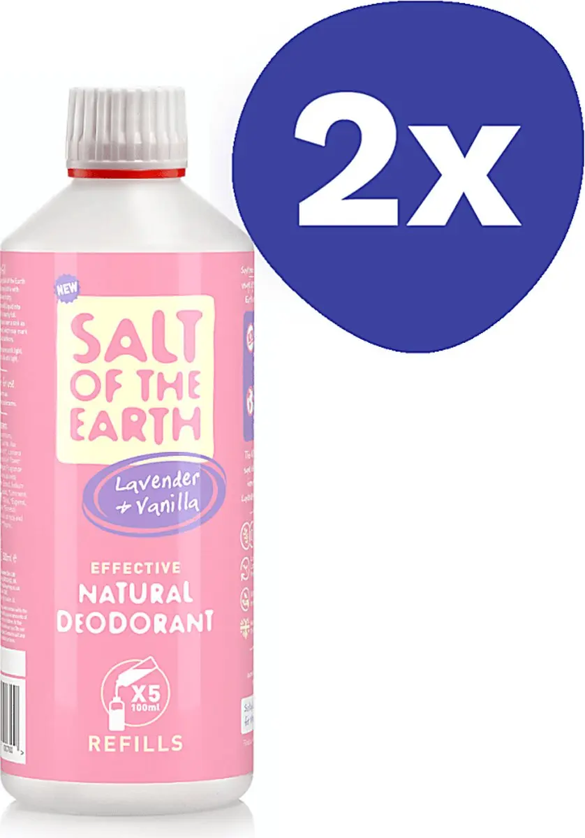 Salt of the Earth Pure Aura Lavendel & Vanilla Deodorant Spray Refill (2x 500ml)