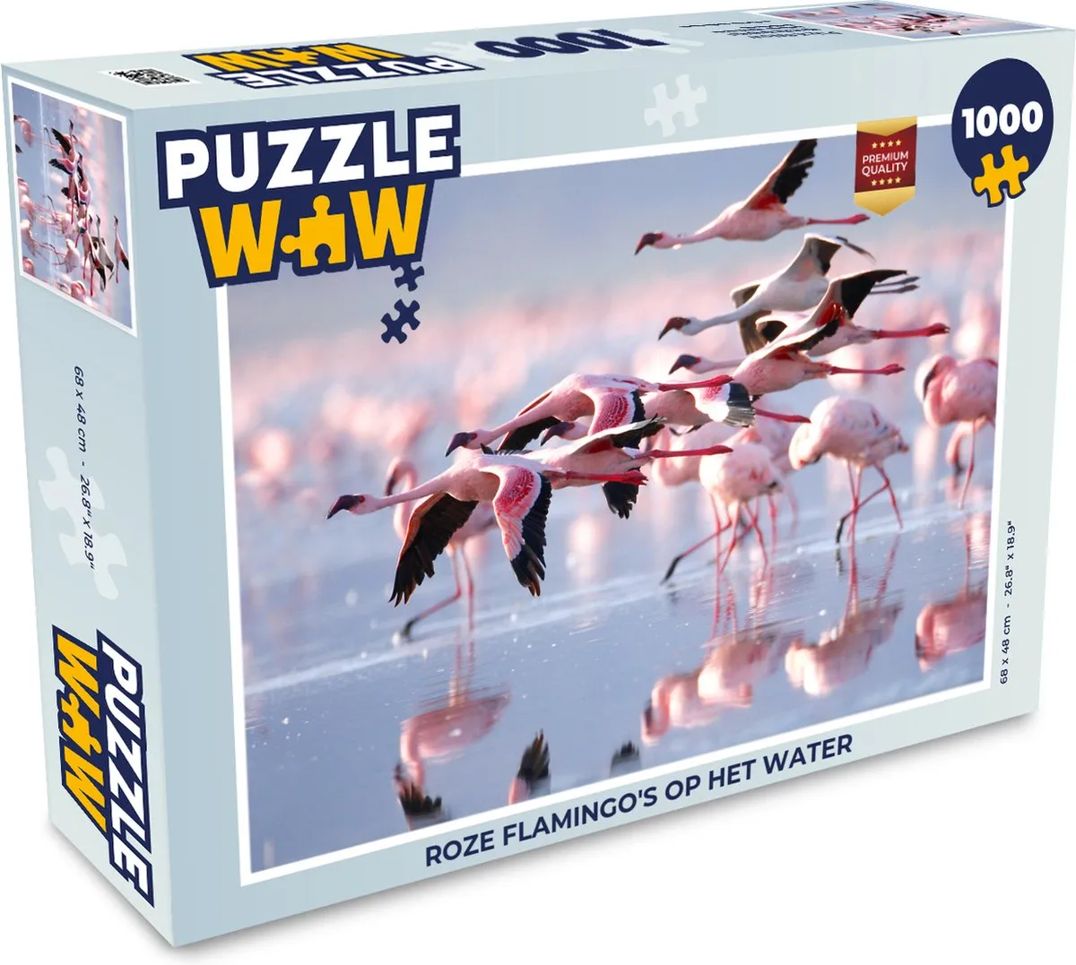 PuzzleWow Legpuzzel Roze Flamingo's 1000 Stuks - Multicolor