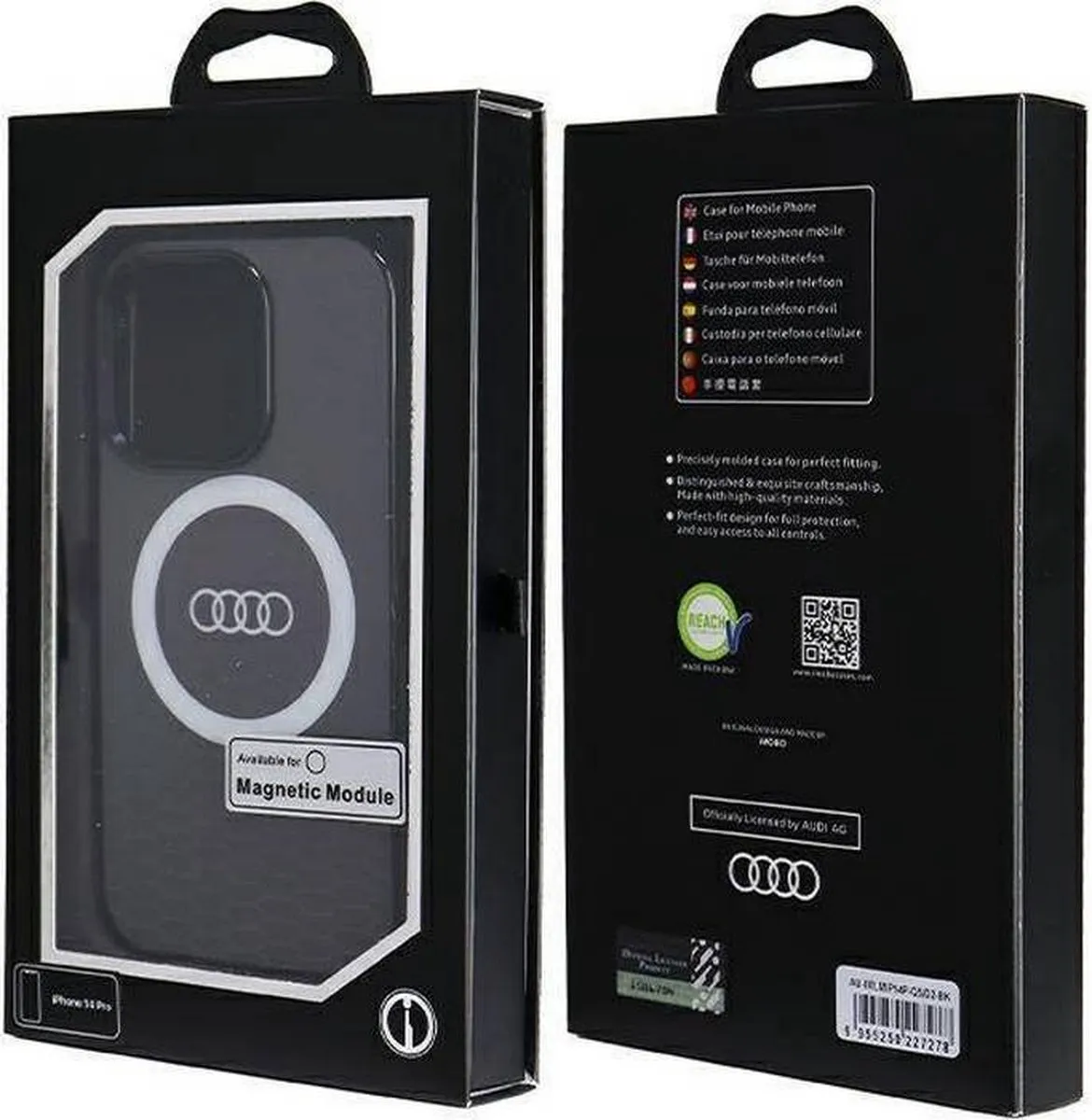 Audi IML Big Logo Back Case - iPhone 14 Pro - Zwart - afbeelding 4 van 6