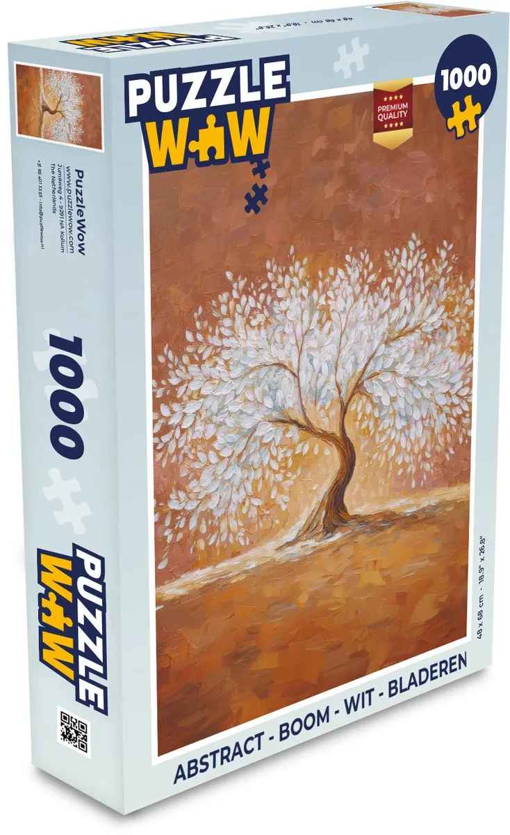 PuzzleWow Abstract Boom Legpuzzel 1000 Stuks - Wit