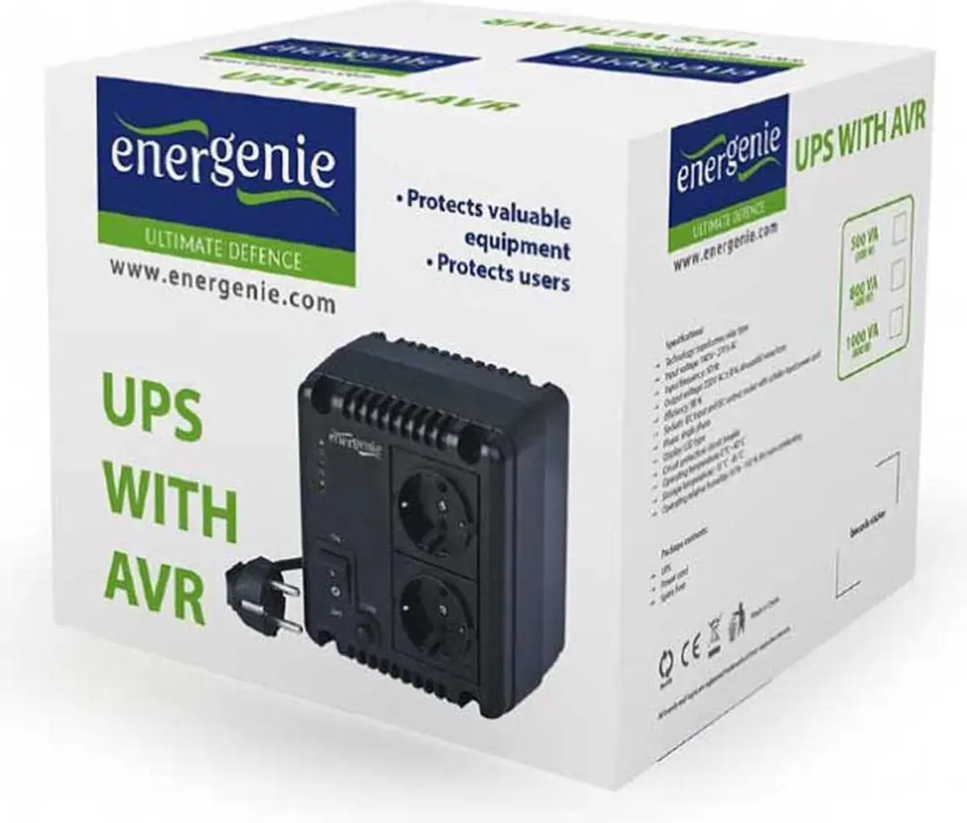 EnerGenie EG-AVR-1001 Automatische Spanningsregelaar 1000VA - Zwart