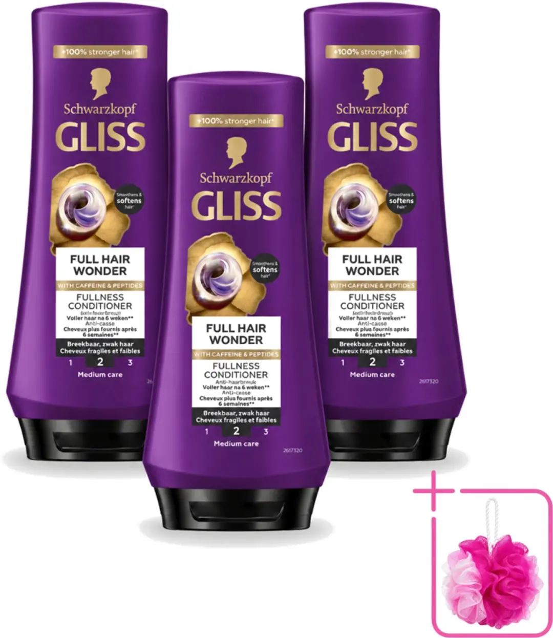 3 x Gliss Conditioner Full Hair Wonder