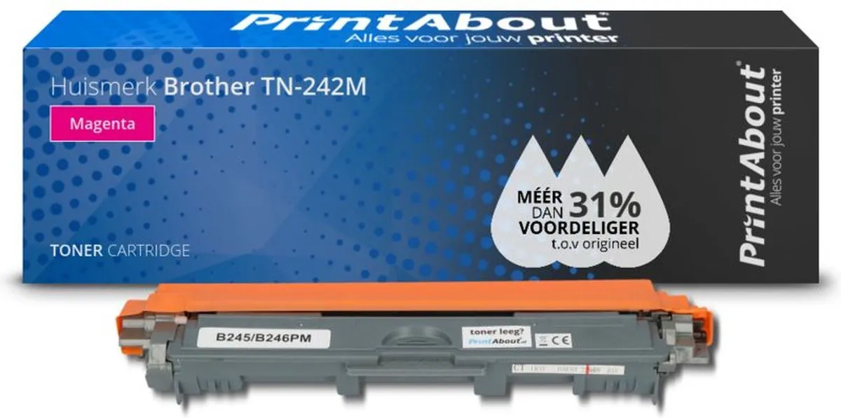 PrintAbout TN-242M-PA Toner - Magenta - 1.600 pagina's