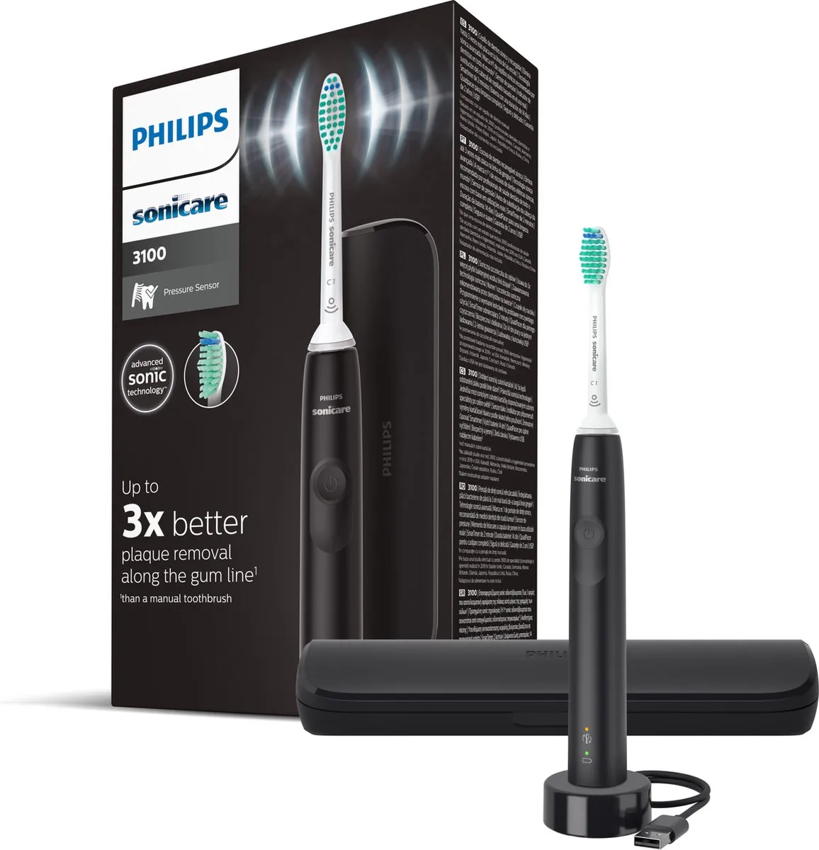 Philips Sonicare Series 3100 HX3673/14 Elektrische Tandenborstel - Zwart