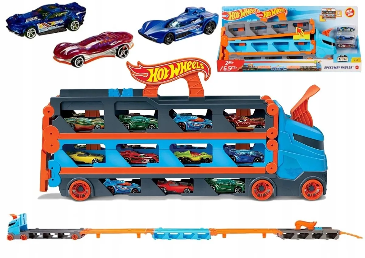 Hot Wheels Transporter & Racebaan 2-in-1 - Multi - afbeelding 5 van 5