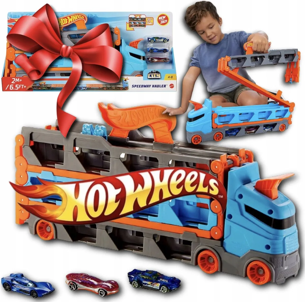 Hot Wheels Transporter & Racebaan 2-in-1
