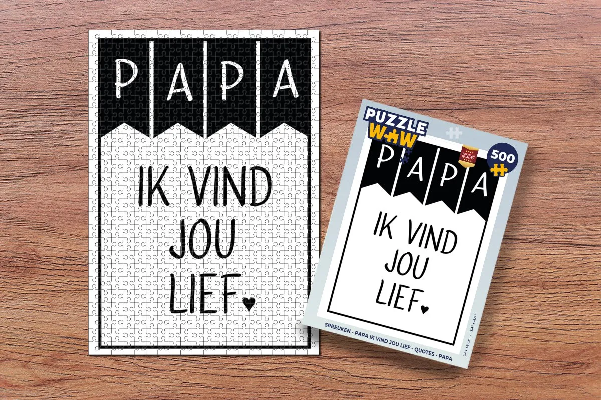 PuzzleWow Papa ik vind jou lief Legpuzzel 500 Stuks - Multicolor