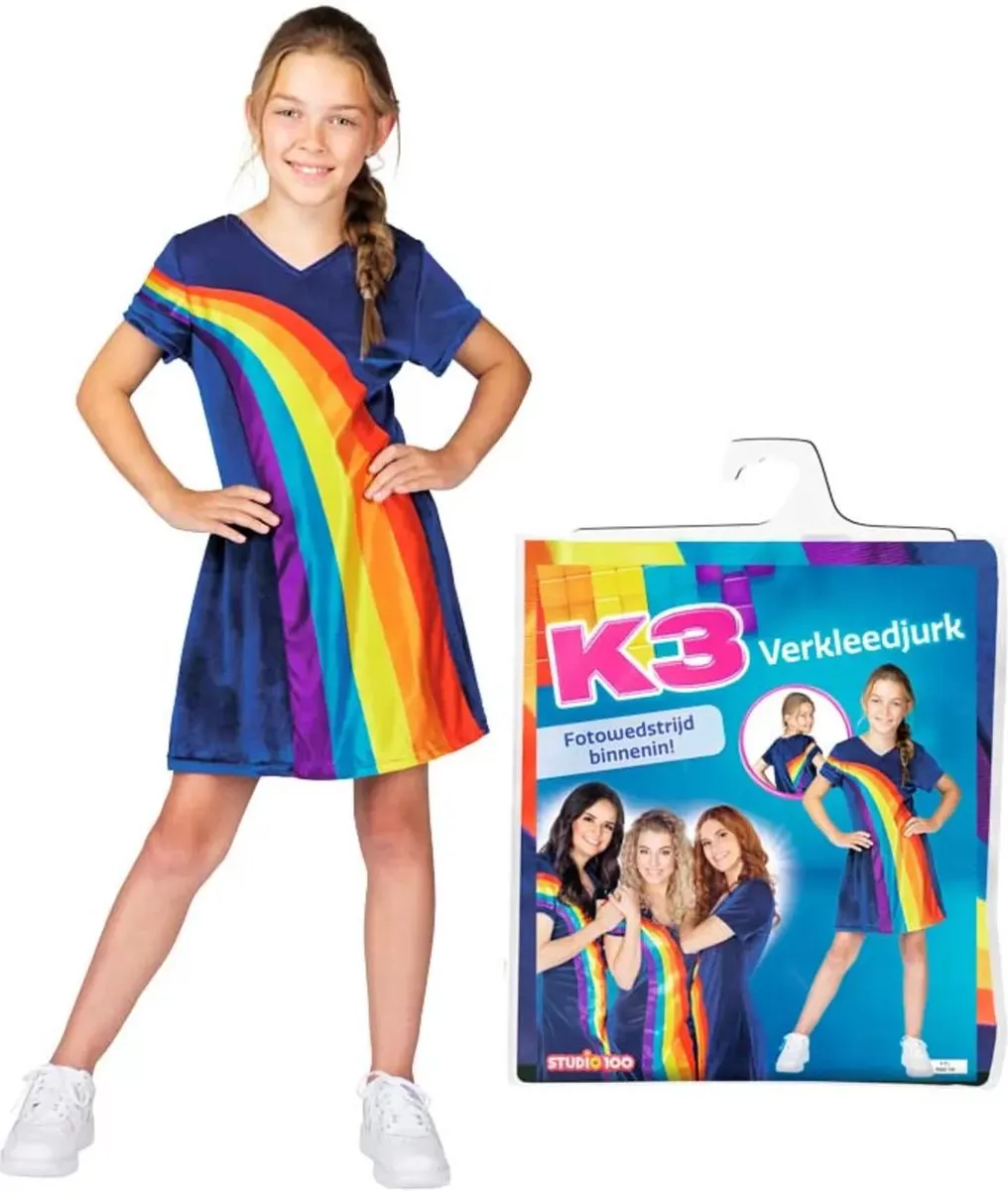 K3 Regenboog Verkleedjurk