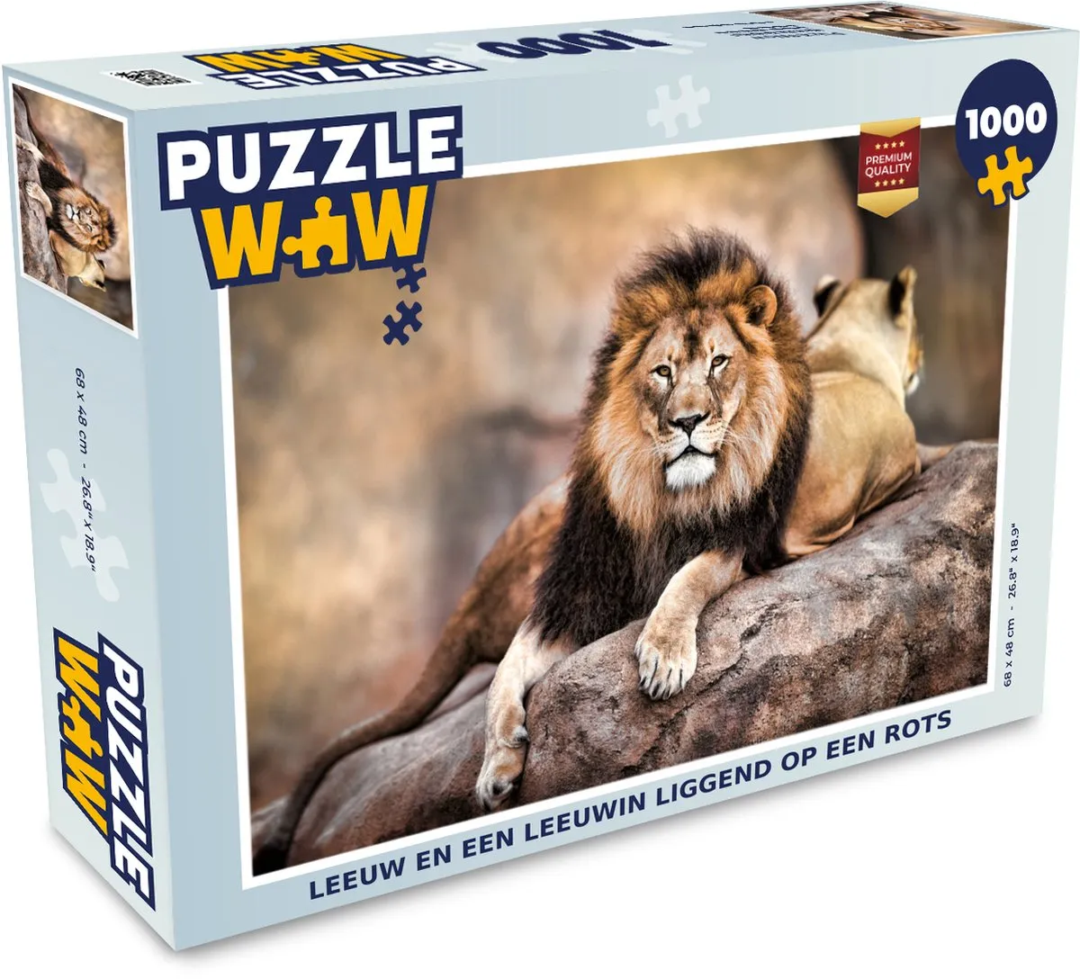 PuzzleWow Leeuw Rots Legpuzzel 1000 Stuks - Multicolor