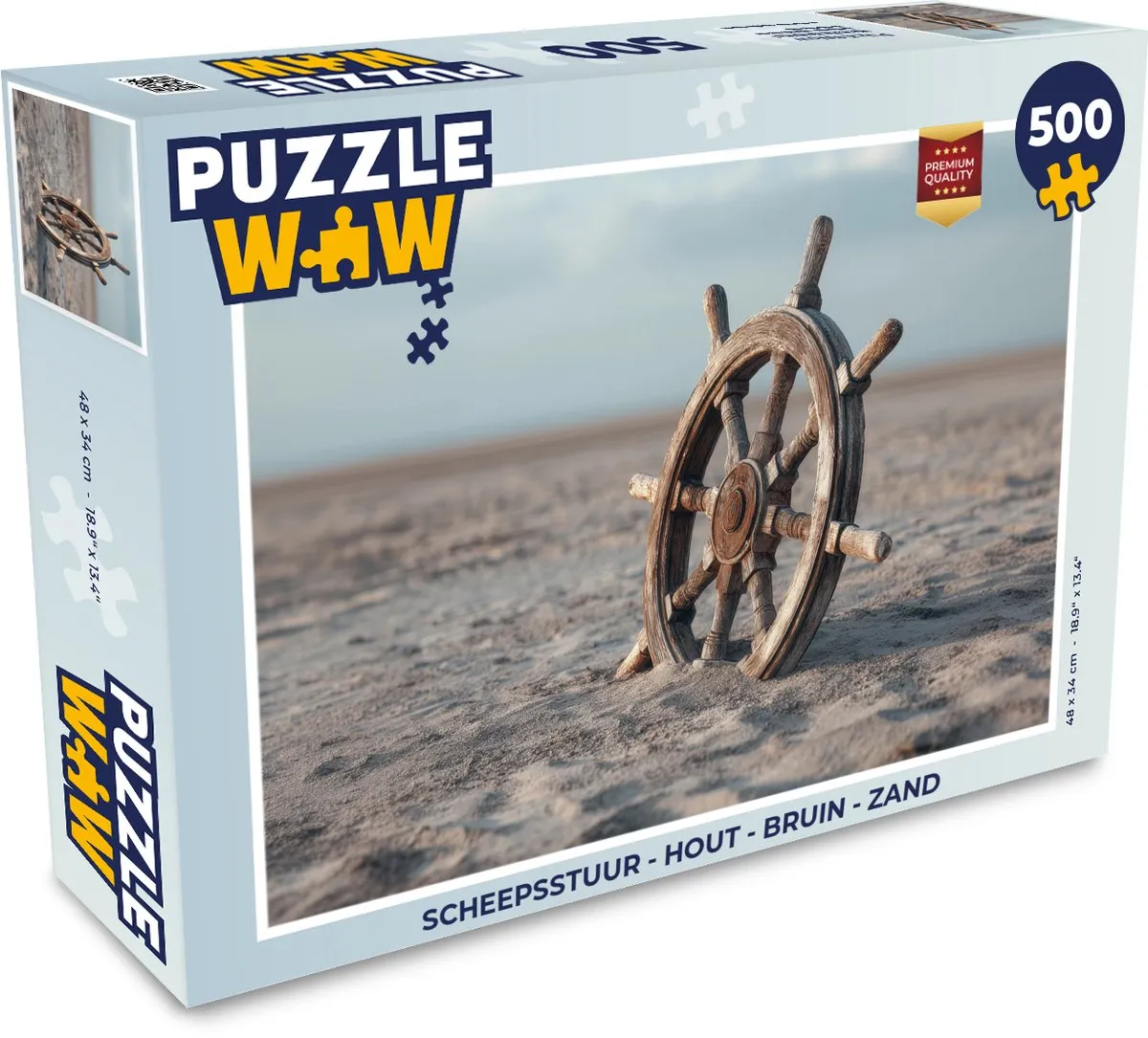 PuzzleWow Scheepsstuur Legpuzzel 500 Stuks - Bruin
