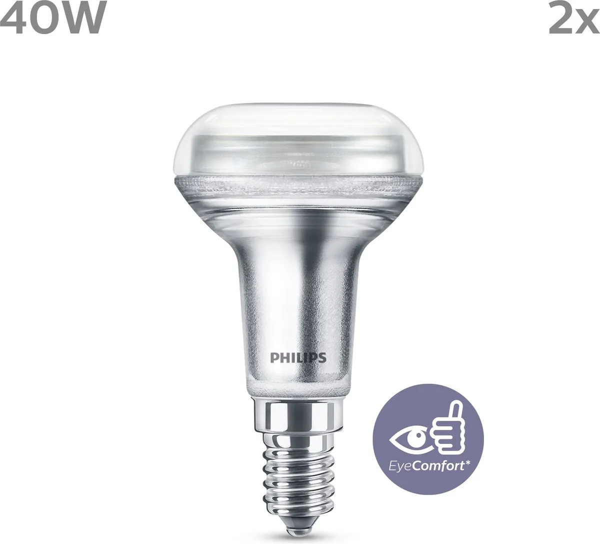 Philips LED Reflector 2.8W E14 Warmwit - 2 Stuks