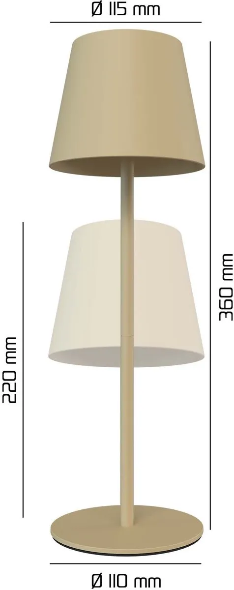 Ledvion Nyra Oplaadbare Tafellamp - Beige - 3W - IP54 - afbeelding 6 van 6