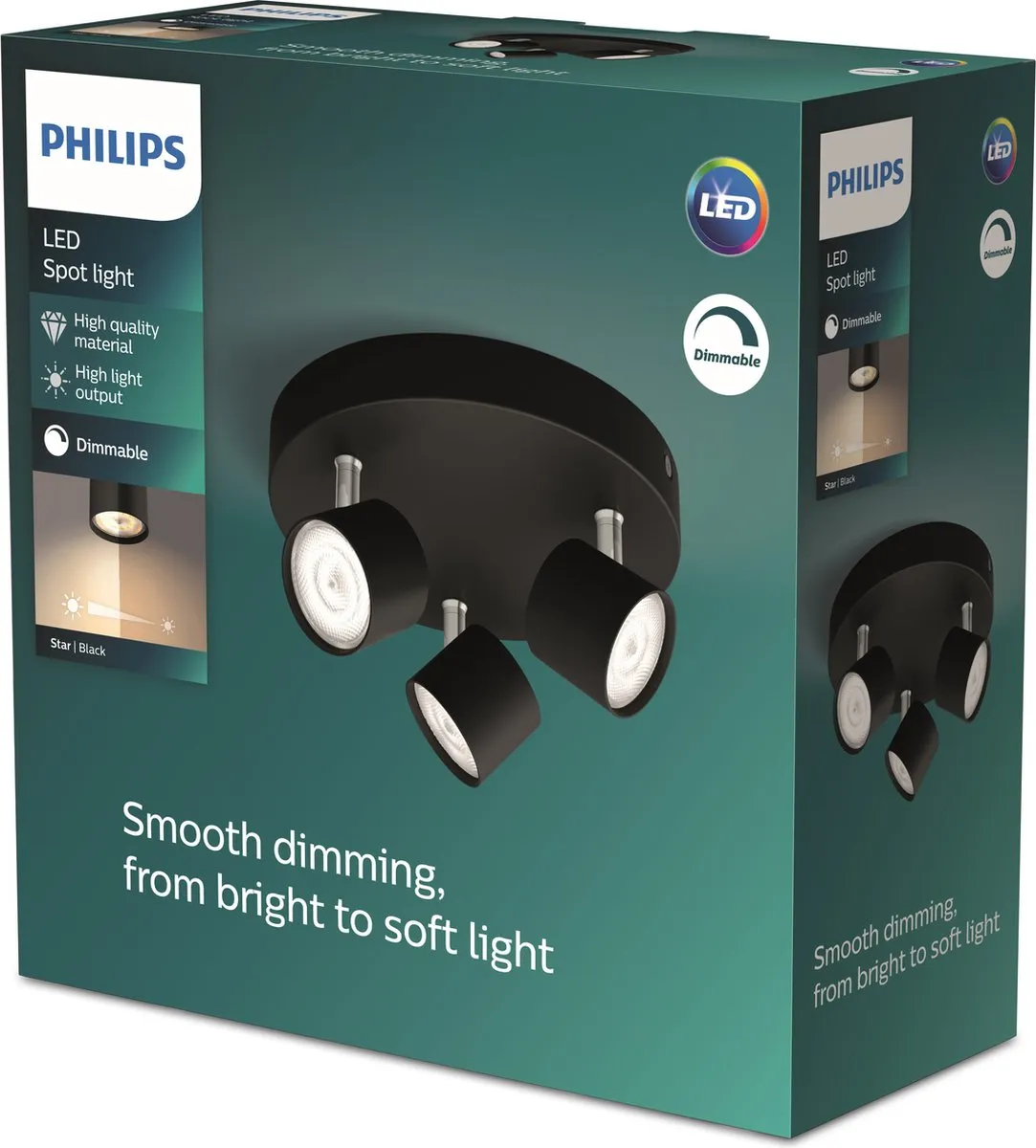 Philips Star 3-lichts Opbouwspot - Zwart