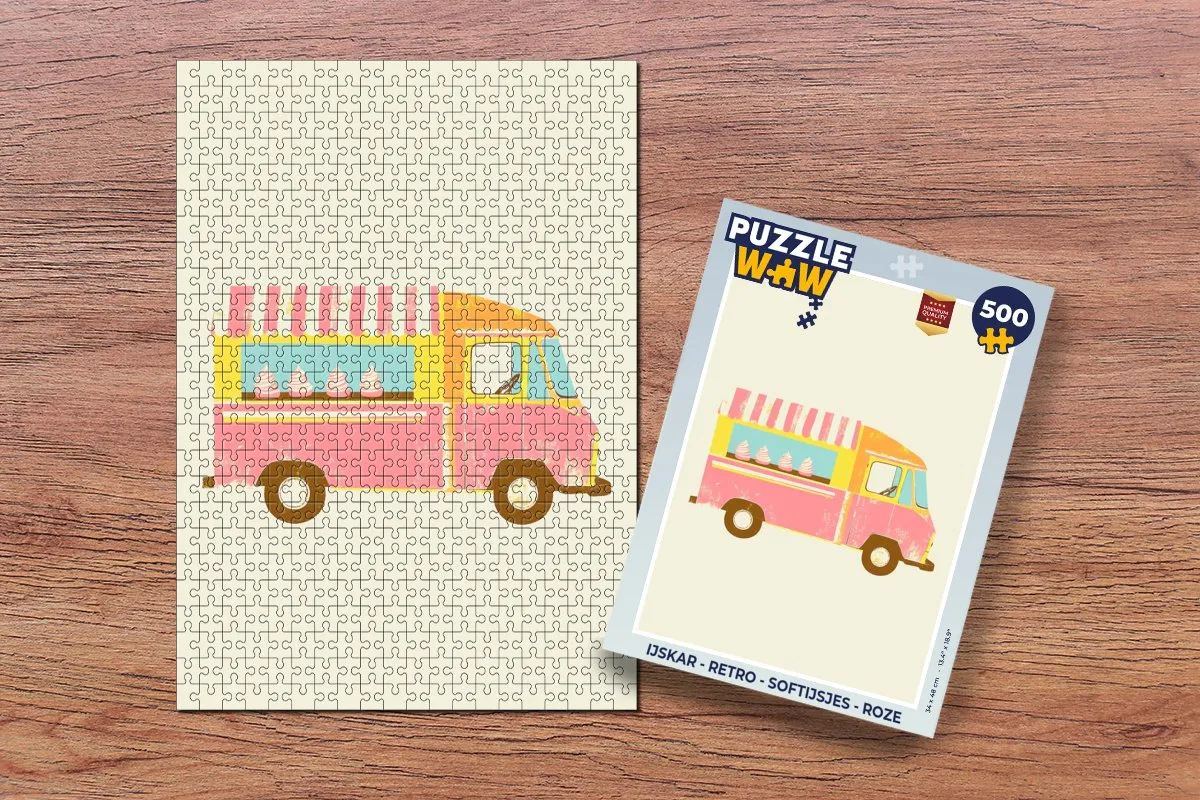 PuzzleWow IJskar Retro Legpuzzel 500 Stuks - Roze