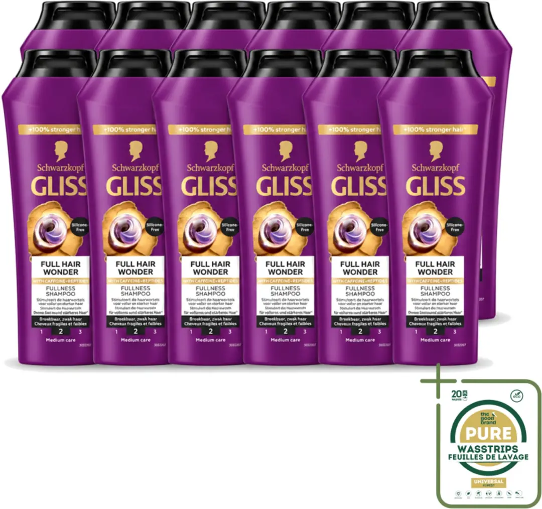 12 x Gliss Shampoo Full Hair Wonder