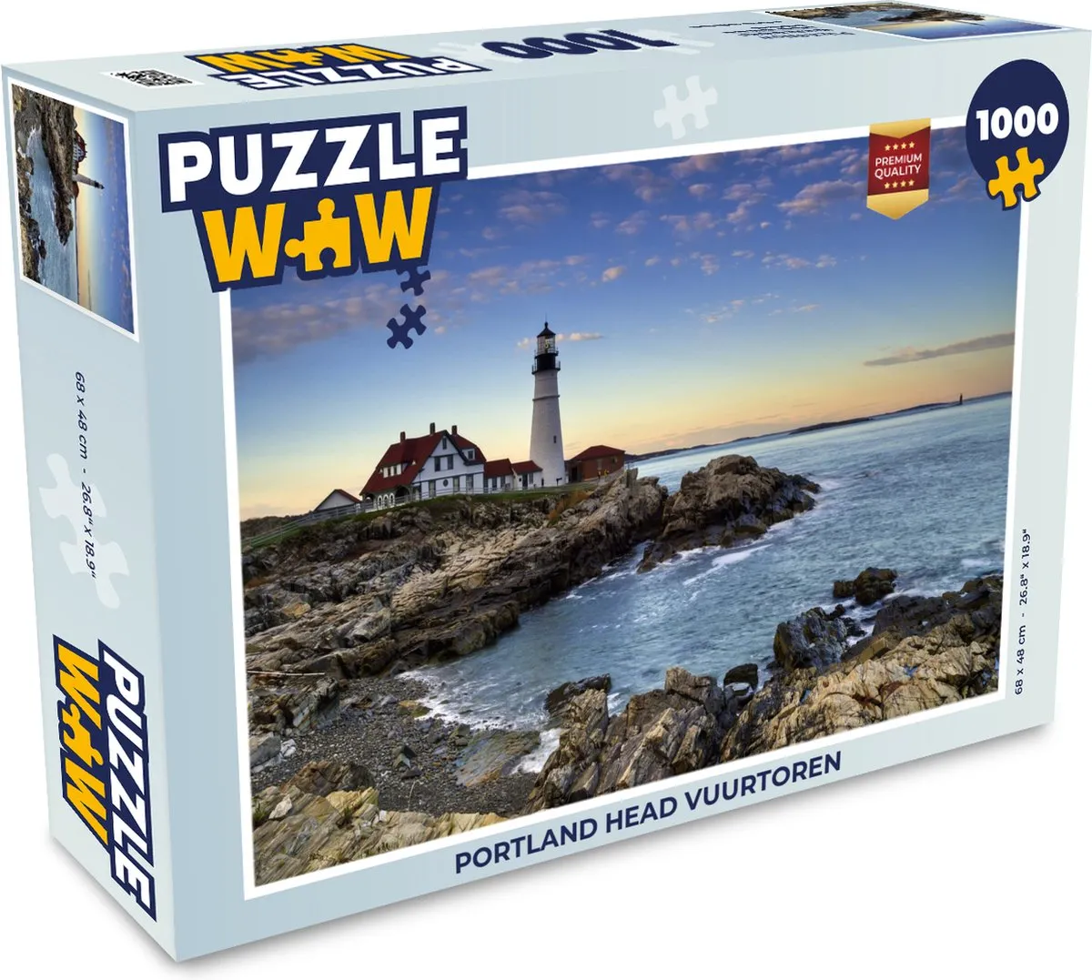 PuzzleWow Portland Head Vuurtoren Legpuzzel 1000 Stuks - Multicolor