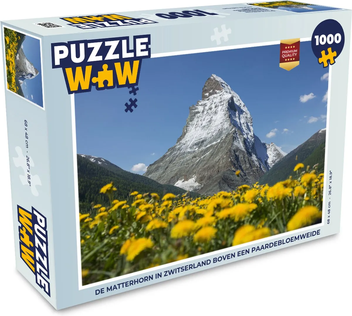 PuzzleWow De Matterhorn Zwitserland Legpuzzel 1000 Stuks - Multicolor