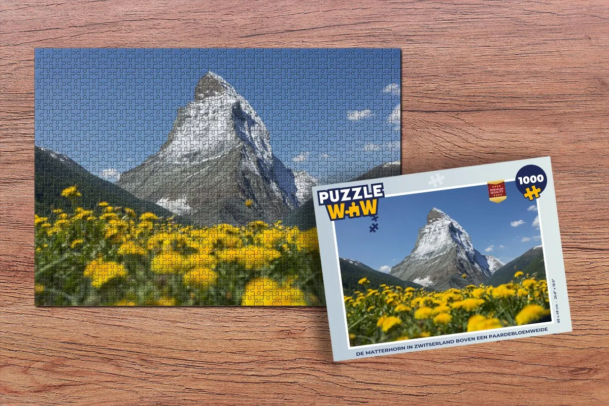PuzzleWow De Matterhorn Zwitserland Legpuzzel 1000 Stuks - Multicolor