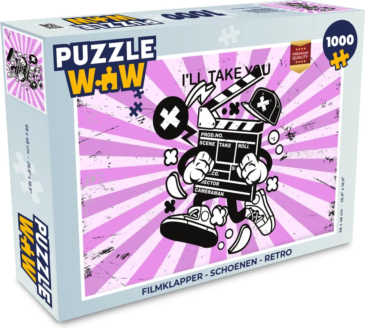 PuzzleWow Filmklapper Legpuzzel 1000 Stuks - Multicolor