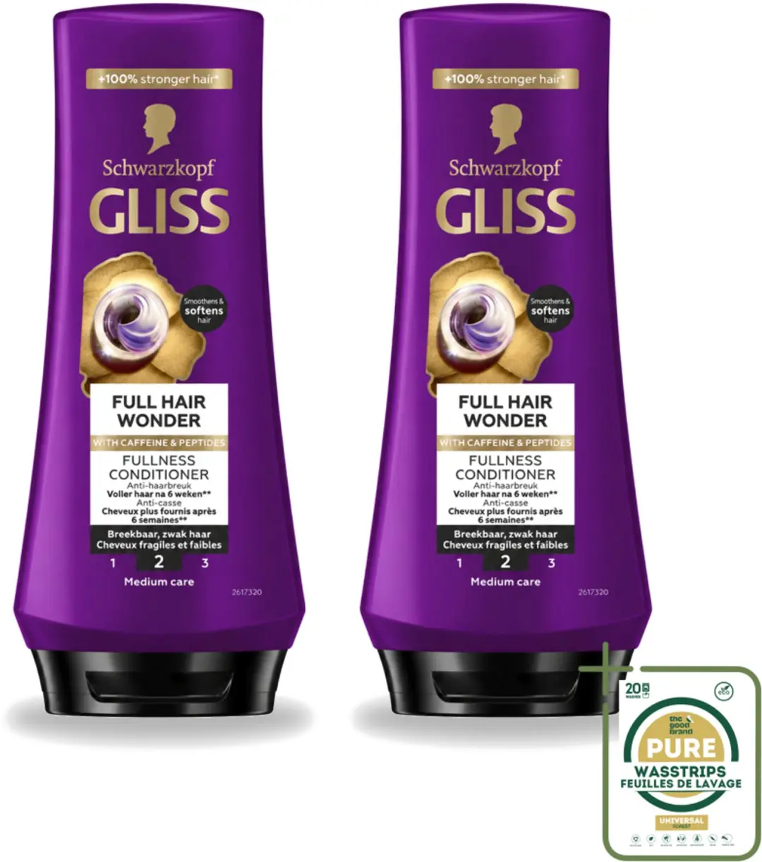 2 x Gliss Conditioner Full Hair Wonder