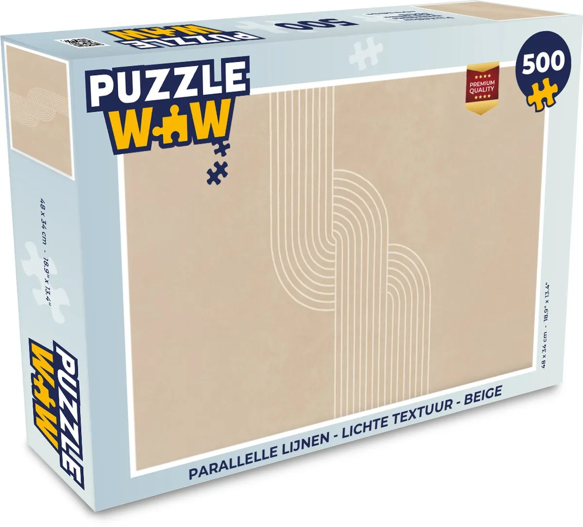 PuzzleWow Parallelle Lijnen Legpuzzel 500 Stuks - Beige