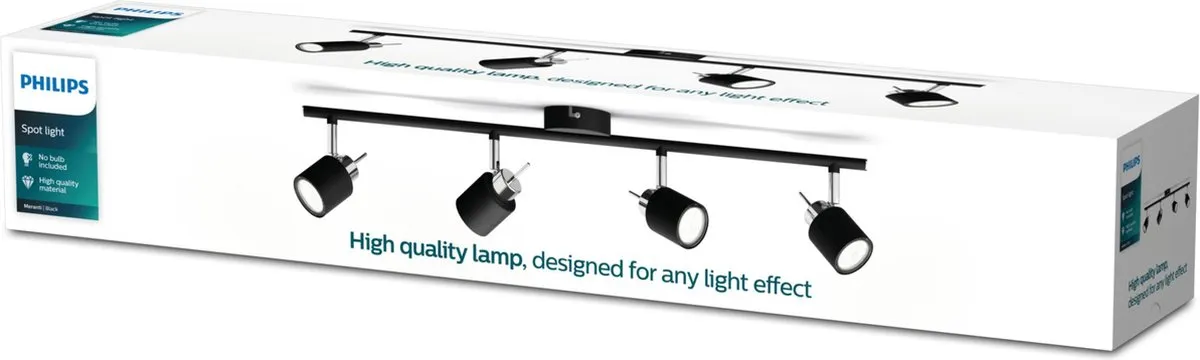Philips Meranti Opbouwspot 4-Lichts - Zwart