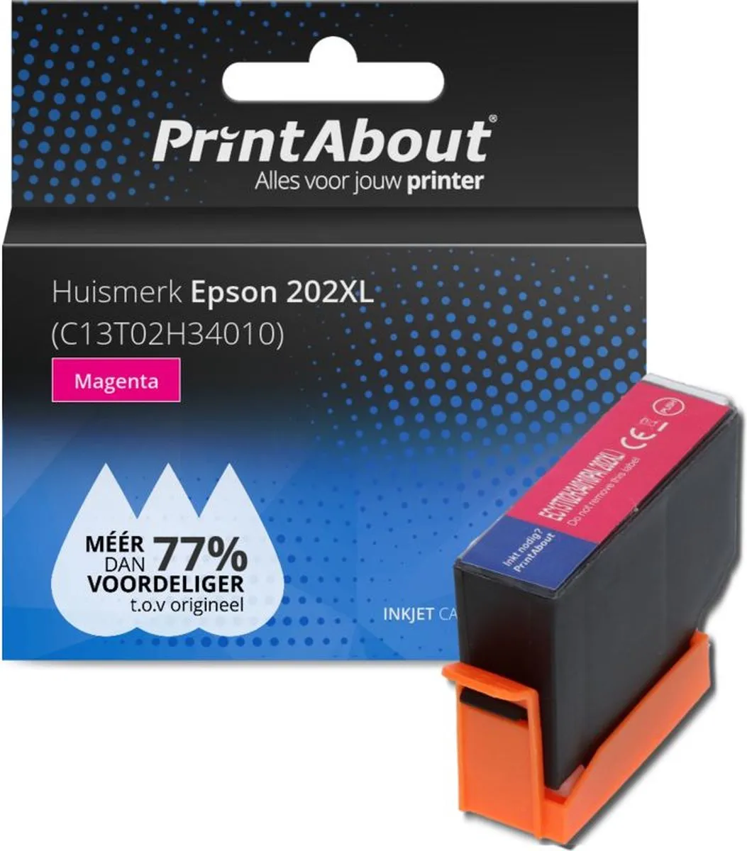 PrintAbout Inktcartridge 202XL Magenta - 1250 pagina's - Epson