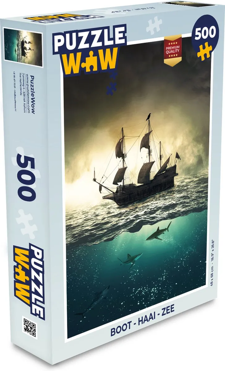 PuzzleWow Haai Zee Legpuzzel 500 Stuks - Multicolor