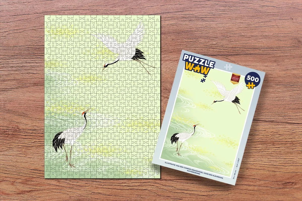 PuzzleWow Chinese Kraanvogel Legpuzzel 500 Stuks - Multicolor