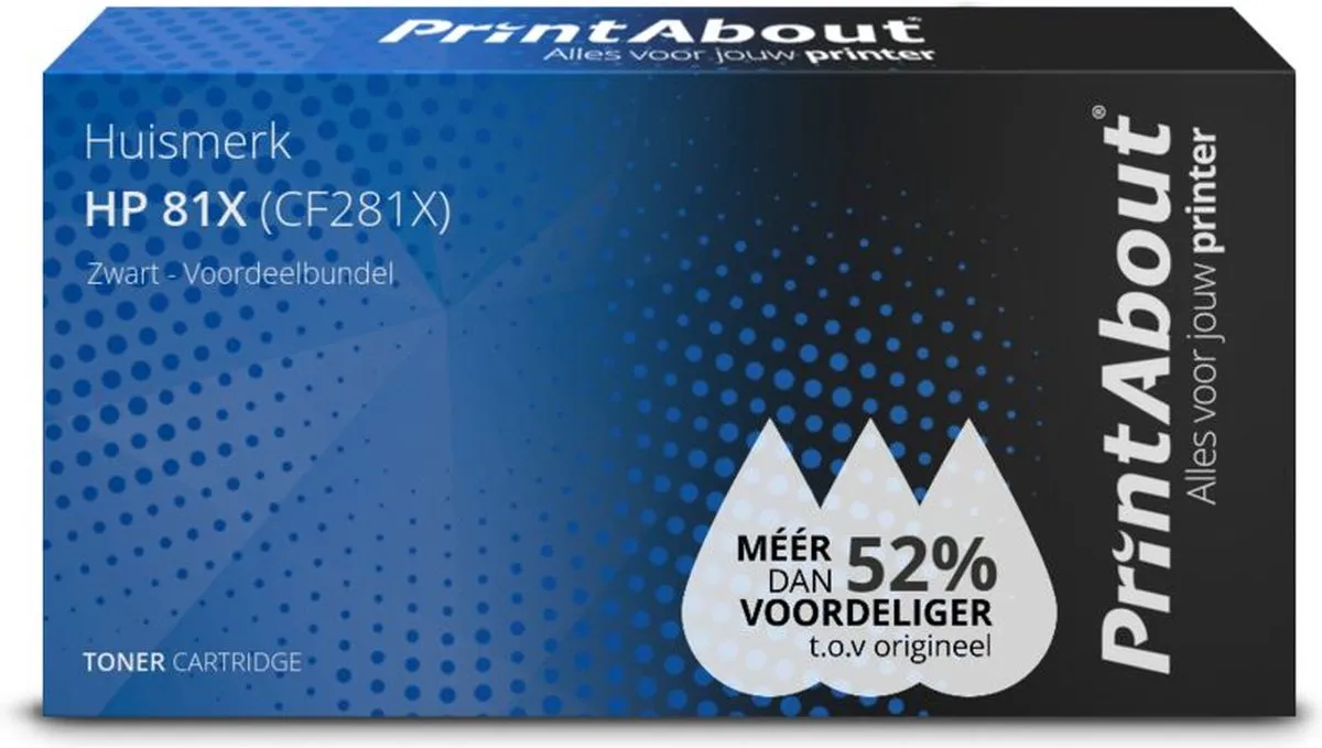 PrintAbout CF281X-PA2 Toner Zwart - 2 Stuks - 55.000 pagina's
