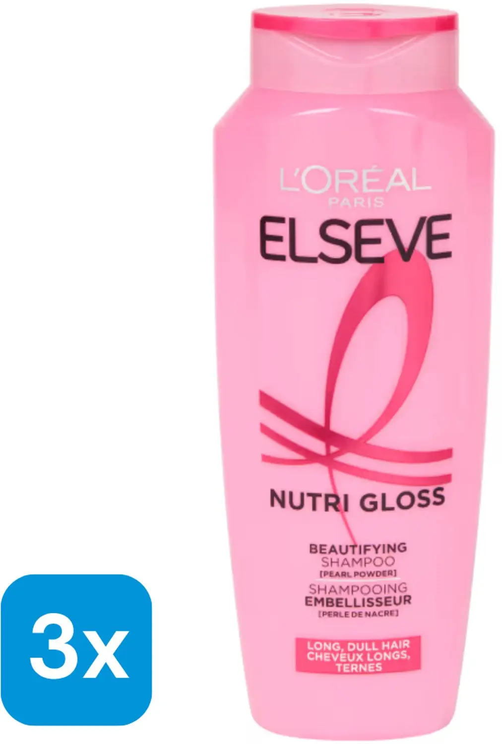 3x 300 ml L'Oréal Elseve shampoo Nutri-Gloss